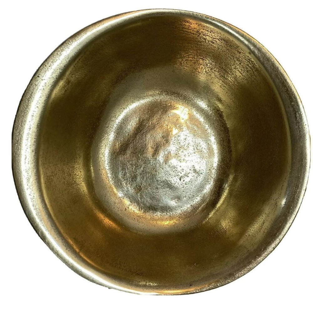 Cravings‎ Chrissy Teagan Bowl Hand Craft Aluminum Gold Tone Tabletop Centerpiece